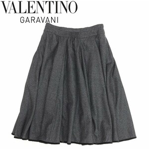 ヴィンテージ◆VALENTINO GARAVANI ヴァレンティノ ガラヴァーニ パイピング フレア スカート チャコールグレー 10