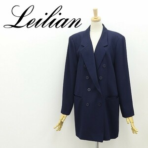 ◆Leilian レリアン EMMERICH&EGER ダブル ジャケット 紺 ネイビー 17+ 大きいサイズ