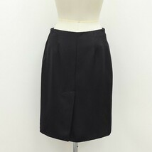 国内正規品◆PRADA プラダ シルク100％ シンプル スカート 黒 ブラック 40_画像2
