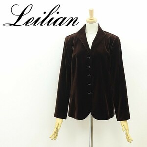 ◆Leilian レリアン×NIEDIECK社 ベルベット ベロア ジャケット ダークブラウン 9