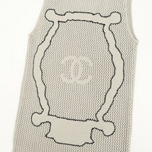 美品 イタリア製◆CHANEL シャネル 09C バック ココマーク ノースリーブ ニット トップス グレー 34 国内正規品_画像3