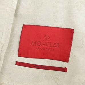 ◆MONCLER GAMME ROUGE モンクレール ガムルージュ リネン＆シルク混 ジャガード ギャザー ウエストマーク Wジップ スプリング コート 0の画像8