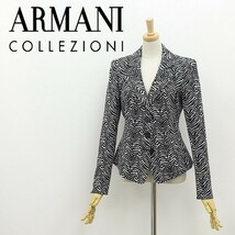 ◆ARMANI COLLEZIONI アルマーニ コレッツォーニ ゼブラ柄 コットン 2釦 ジャケット 6_画像1