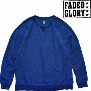 1点物◆FADED GLORY前V紺無地スウェット古着メンズ2XLレディースOKアメカジブランド90sストリート/スポーツ/トレーナー/ビッグサイズ371646