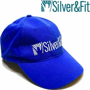 1点物◆Silver&Fit青ロゴ刺繍ベースボールキャップ帽子US古着メンズレディースOKアメカジブランド90sストリート/スポーツ野球レトロ371659