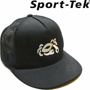 1点物◆スポーツテックSport-Tek黒帽子メッシュキャップ古着メンズレディースOKアメカジ90sストリート/スポーツ中古ブランド蟹ロゴ371793