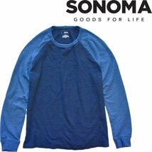 1点物◆ソノマSONOMA紺ツートン前Vサーマル長袖ロンTシャツ古着メンズXLレディースOKアメカジブランド90sストリート/スポーツ/レトロ371909_画像1