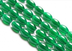 [EasternStar] international shipping rice cut green a gate 8×12mm natural stone beads green ..menou1 ream sale length approximately 40cm