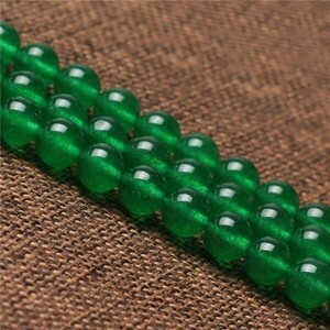 [EasternStar] international shipping 7A green karu Ced knee green sphere .Chalcedony sphere diameter 4mm natural stone handmade 1 ream sale length approximately 40cm