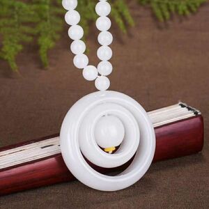  international shipping natural stone new . gold line sphere horn tongue sphere rice‐flour dumplings necklace type 6 length approximately 70. Power Stone Power stone