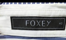 ★FOXEY フォクシー　ネイビーと白のストライプとオフホワイトを切り替え長袖シャツ 40★_画像6