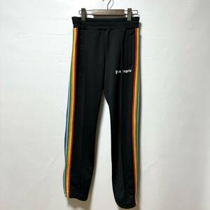 Palm Angels パームエンジェルス レインボーライン トラックパンツ S 送料520円〜 ジャージー RAINBOW CHENILLE TRACK PANT メンズ 黒