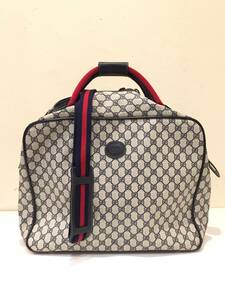 【中古品】GUCCI オールドグッチ 012.39.0063 GG 2Way ショルダー ボストンバッグ PVC×レザー ネイビー レディース メンズ バッグ 