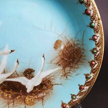 オールドノリタケ　noritake　金盛上　エナメルジュエル白鳥飛翔フライングスワン　カップ　ボール_画像4