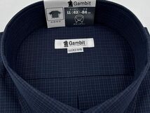 【094】DAGM86-18■LL（43)-84cm■Gambit 形態安定 大人カッコいい！レギュラーシルエット 長袖ドレスシャツ ワイシャツ_画像4