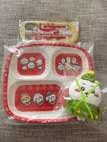 ちいかわ レストラン プラワンプレート ちいかわ ハチワレ うさぎ カトラリーセット