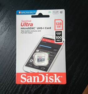(送料無料)SandiskマイクロSDカード128GB 100mb/s
