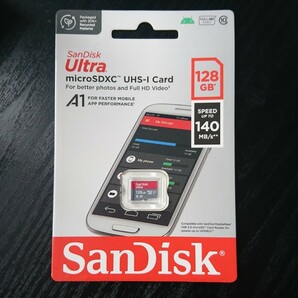 (送料無料 )SandiskマイクロSDカード128GB 140mb/sの画像1