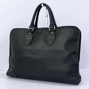 1円 ◎ Paul Smith ポールスミス ブリーフケース ビジネスバッグ 極厚本革 オールレザー 鞄 ブラック 黒 マルチストライプ メンズ 通勤