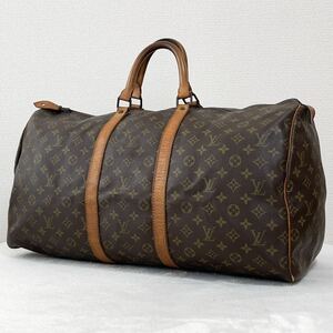 1円 ◎ LOUIS VUITTON ルイヴィトン モノグラム キーポル 50 ハンドバッグ ボストンバッグ 旅行トラベル 旅行 M41426 ブラウン系 カデナ