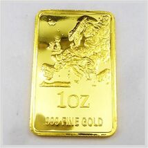 インゴット 1oz .999 FINE GOLD レプリカ 金メッキ 置物 幸運 繁栄 金運 商売 繁盛 ★ 希少品 アンティーク コレクション 22-0033-01_画像1