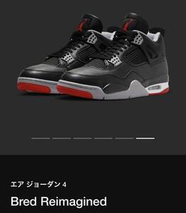 28cm エアジョーダン4 AJ4 35周年復刻モデル Bred Reimagined ナイキNike 初カラー