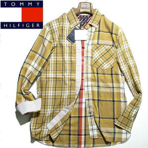 新品▼トミーヒルフィガー　クレイジーパターン　長袖シャツ　トリコロール ライン　Mサイズ　TOMMY HILFIGER　メンズ　チェック　未使用