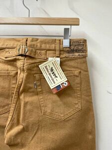 w33 日本製 先染めベージュ DEADSTOCK Levi's 701-5224 ビンテージ リーバイス ジーンズ デッドストック レプリカ バックルバック 尾錠