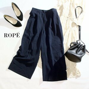 ROPE’ ロペ 春 夏 さらり パンツ スラックス 36 7号 ネイビー 紺 ポリエステル 綺麗め スーツ フォーマル ビジネス