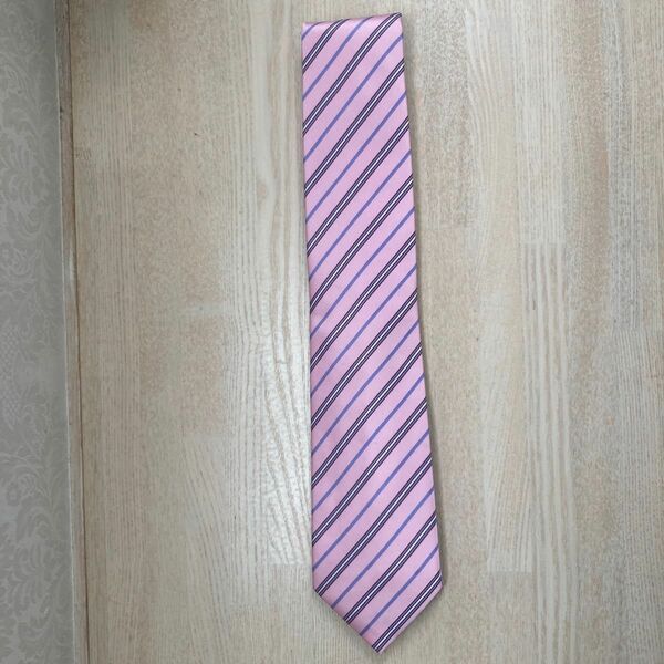 ネクタイ　ストライプ（ピンク、紫、白）