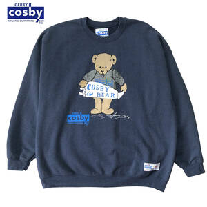 USA 古着 Gerry COSBY BEAR ジェリー コスビー ベア クマ クルーネック スウェット トレーナー メンズXXL 大きいサイズ ネイビー BD1562