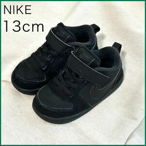 NIKE コートバーロウ13cm スニーカー ブラック ナイキ 黒 LOW キッズ