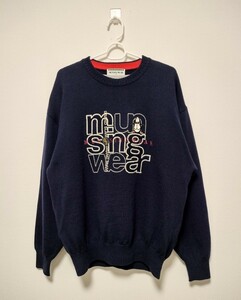 【インナー付】Munsingwear 刺繍セーター MAサイズ ニット マンシングウエア　ゴルフ　ネイビー