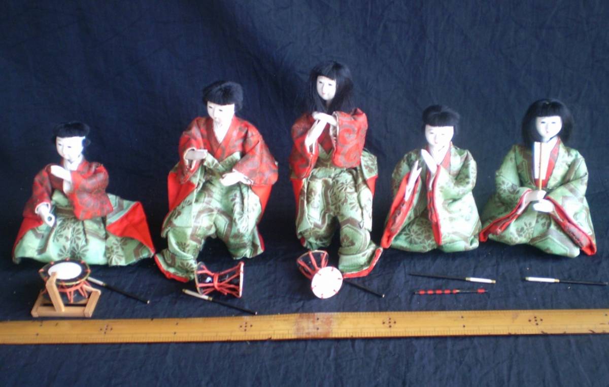 Five musicians, Hina dolls, Doll Festival, Japanese dolls, Showa retro, season, Annual Events, Doll's Festival, Hina Dolls
