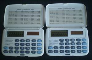 シチズン CITIZEN　ミニ 計算機　ソーラー電卓　8桁　DE471　2点　COMPACT CALCULATOR　可動品　化粧箱 1点