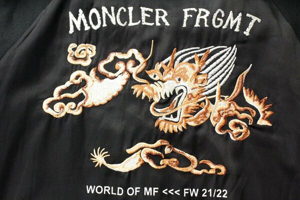 【MONCLER GENIUS】7 FRAGMENT Hiroshi Fujiwara スカジャン風フロントジップブルゾン サイズＬ 新品未使用 フラグメント 藤原ヒロシ