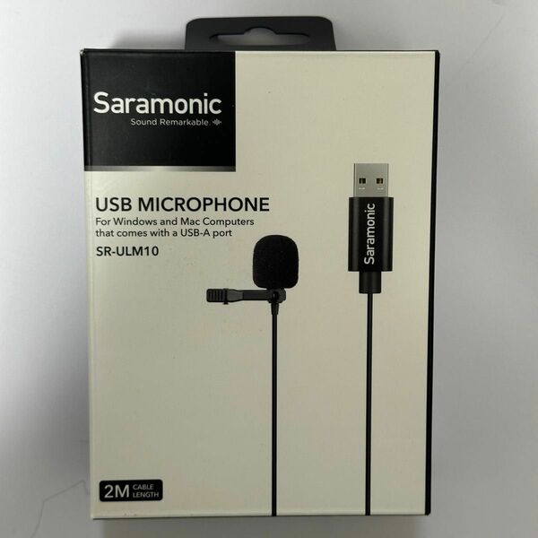 USB PC用 ピンマイク Saramonic SR-ULM10 収納ポーチ付 クリップ付き外付けマイク 2メートルのケーブル長