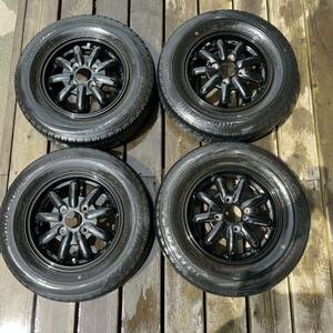 BRIDGESTONE BLIZZAK VRX 145/80R12 アルミホイール 3.5j +30 4H 12int. VAMOS スタッドレス ブリジストン 4本 ワタナベ風 8スポーク