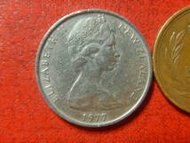 外国・ニュージーランド／１０セント白銅貨：マオリ族の仮面（1977年）　240201_画像2