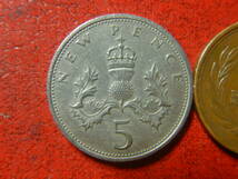 外国・イギリス／５ニューペンス白銅貨（1969年）　240201_画像1