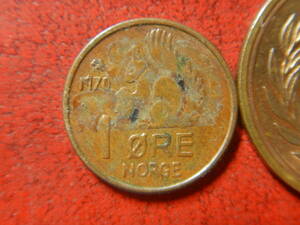 外国・ノルウェー／１オーレ青銅貨（1970年）　240202