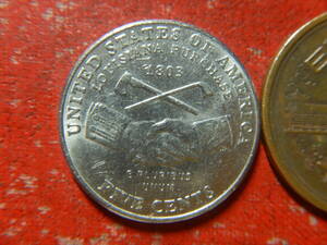 外国・USA／ジェファーソン５セント白銅貨：ルイジアナ買収（2004年P）　24022002
