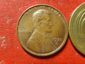外国・USA／リンカーン１セント黄銅貨（1971年S）　240229