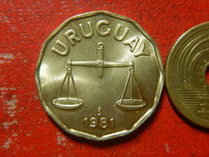 外国・ウルグアイ／５０センテシモ・アルミニウム青銅貨（1981年）：発行枚数２０万枚　240229
