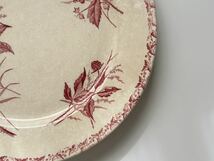 フランス　アンティーク　皿　Badonviller窯　バドンヴィレー　/ 〝MURE〟 綺麗に枯れた木苺の平皿プレート_画像3