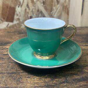 Noritake ノリタケ デミタス カップ ソーサー カップ&ソーサー 緑色 グリーン 洋食器 コーヒーカップ アンティーク 自宅保管品