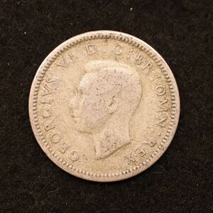 KM#848/イギリス ジョージ6世 3ペンス銀貨（1942）1.41g、16mm[3587]コイン