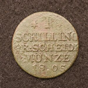 KM#A385/ドイツ プロイセン王国　1 シリング銅貨（1805）[3627]コイン
