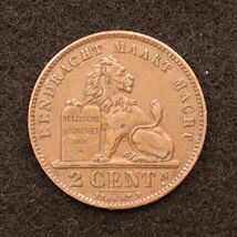 ベルギー 2セント銅貨（1919）[3688]コイン_画像1