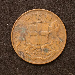 KM#463/イギリス領インド 1/4アンナ銅貨（1858）[3711]コイン